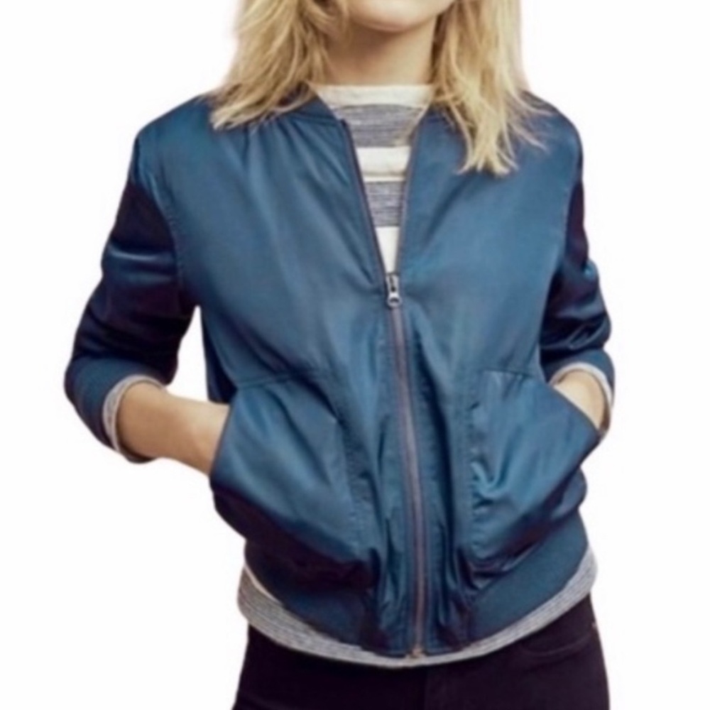 Anthropologie Hei Hei Teal Bomber Jacket Size S